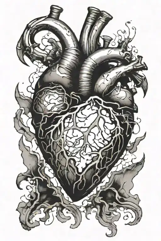 Black Faded Broken Heart With Shadows