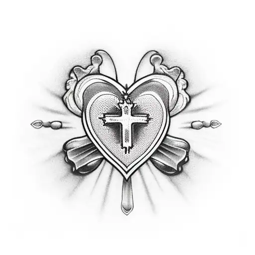 Sacred Heart And Rosary