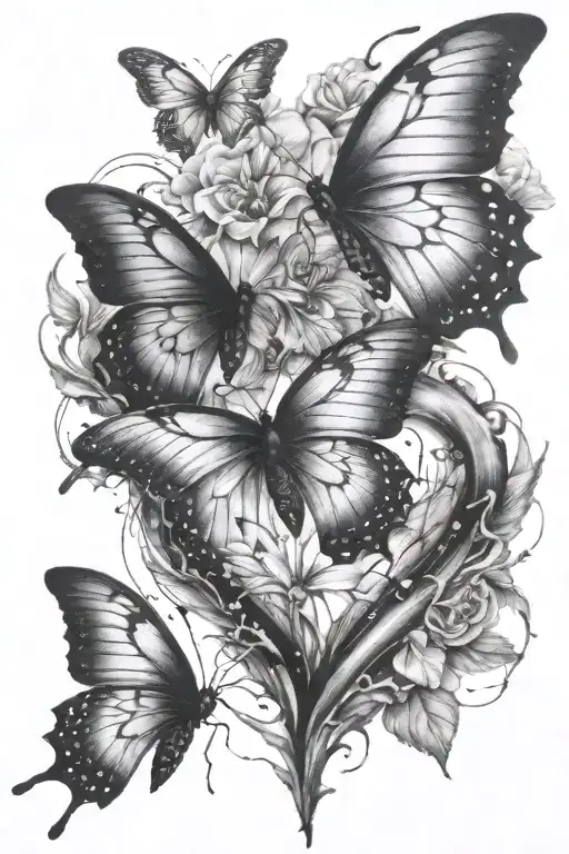 Black Broken Heart With Butterfly Flying Out In Color