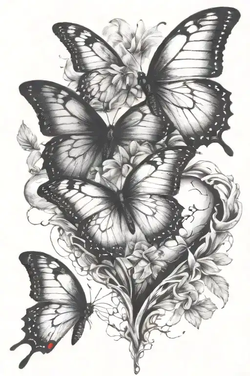 Black Broken Heart With Butterfly Flying Out In Color