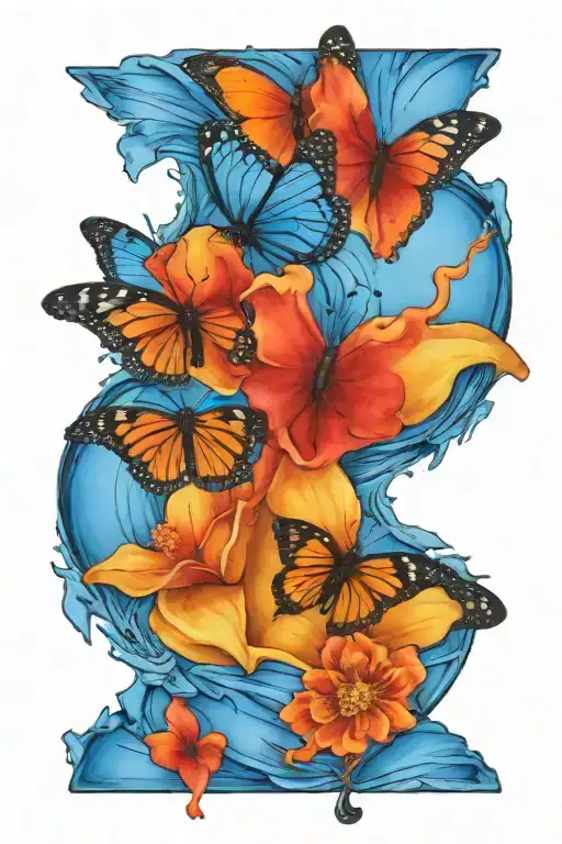 Black Broken Heart With Butterfly Flying Out In Color