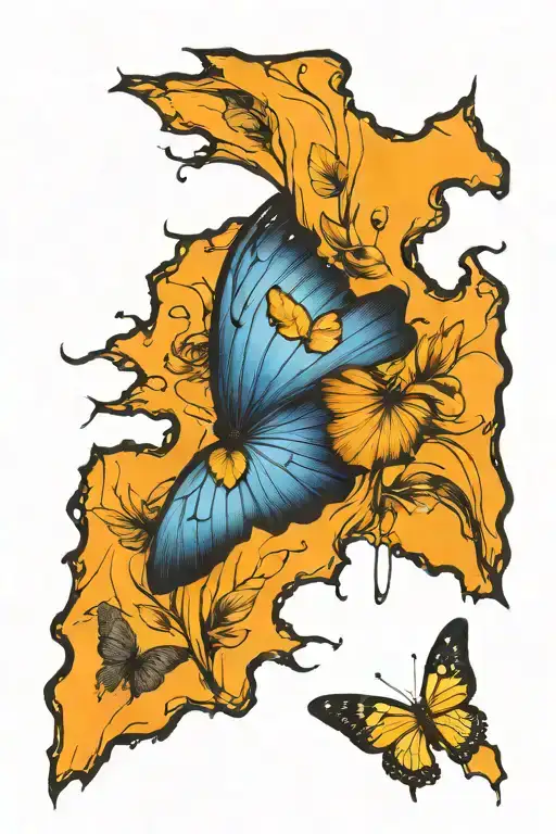 Black Broken Heart With Butterfly Flying Out