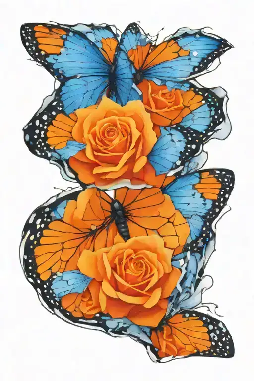 Black And White Shattered Broken Heart With Blue Orange Butterfly Flying Out