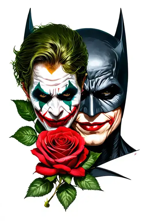 Rose's With Joker And Batman