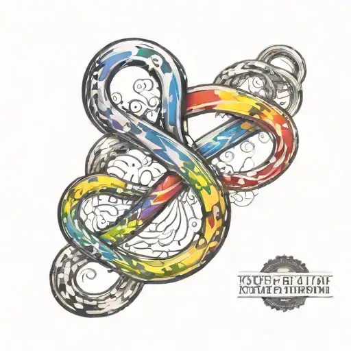 Autism With Infinity Symbol With Rainbow Colors