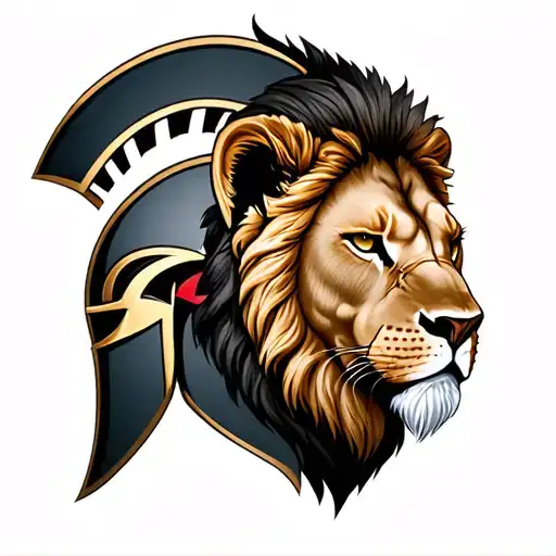 Spartan And Lion Head