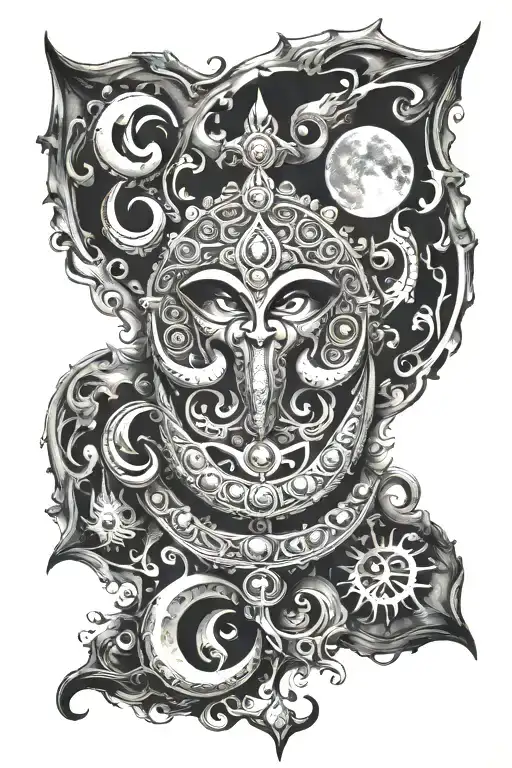 Trishul Moon Damru Om