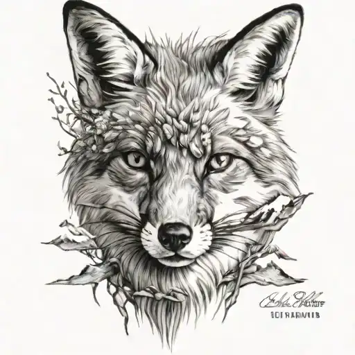 Fox Head With Mountains Lakes Nature