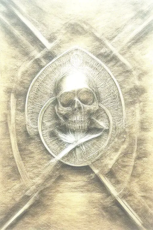 Train Tracks And A Small Compass With One Hooded Skull And Engine Camshafts Harley Davidson Style