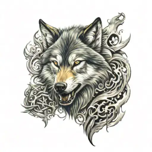 Good And Evil Wolf Arm Sleeve