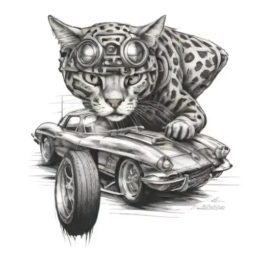 Combine A Cat With A Corvette Car To Create A Unique Design