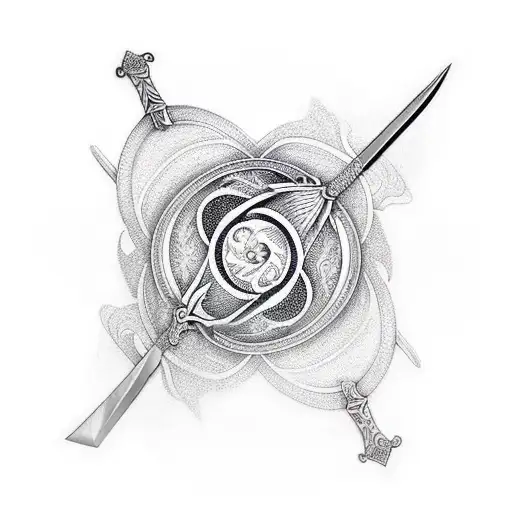 Sword With Ying And Yang On Hand