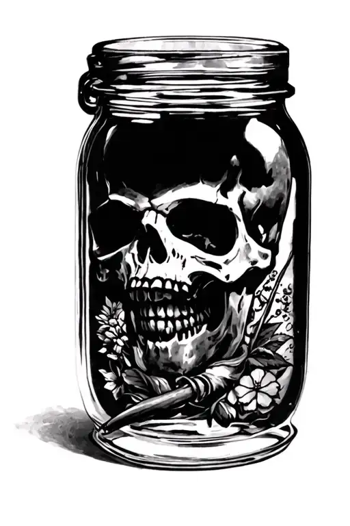 Skull Shaped Mason Jar