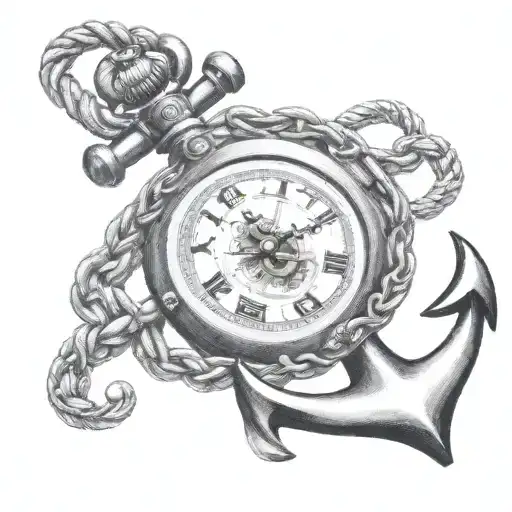 Anchor With Pocket Watch