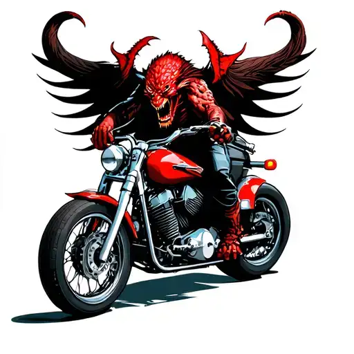 Demon On Motorcycle