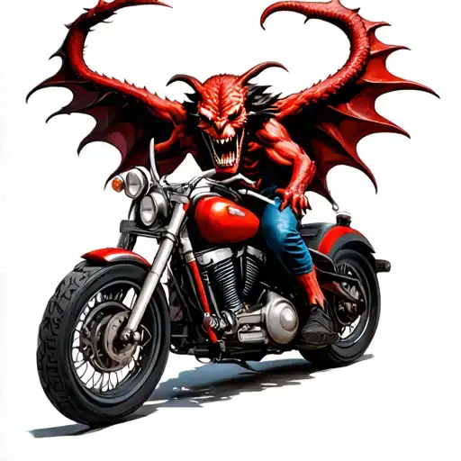 Demon On Motorcycle