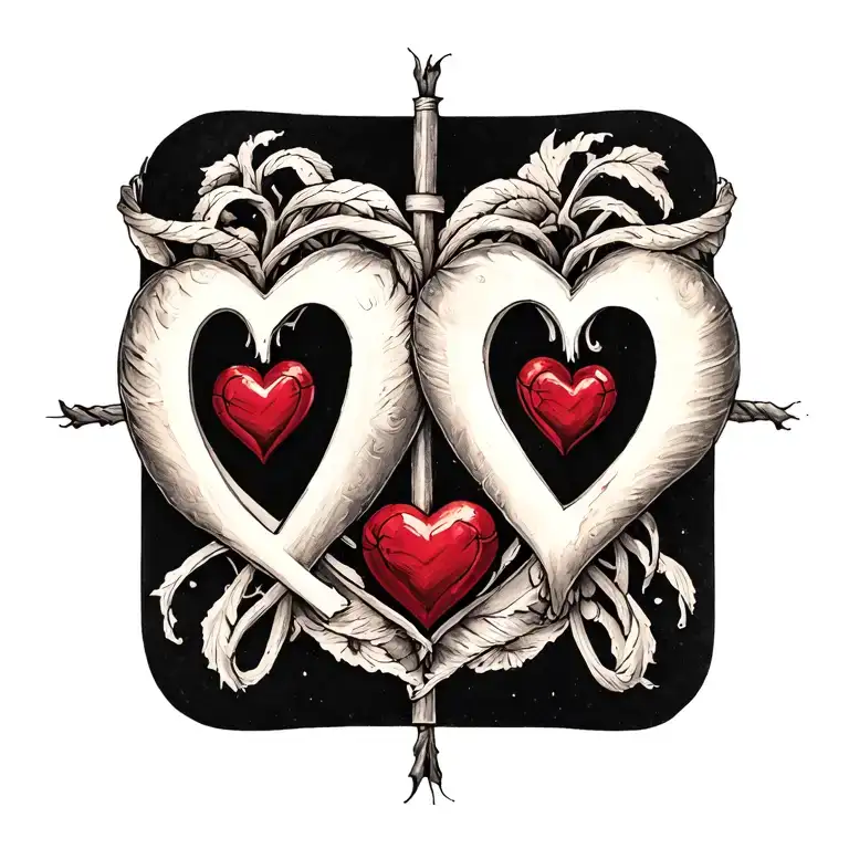 Hearts Connected With Nam First Letter