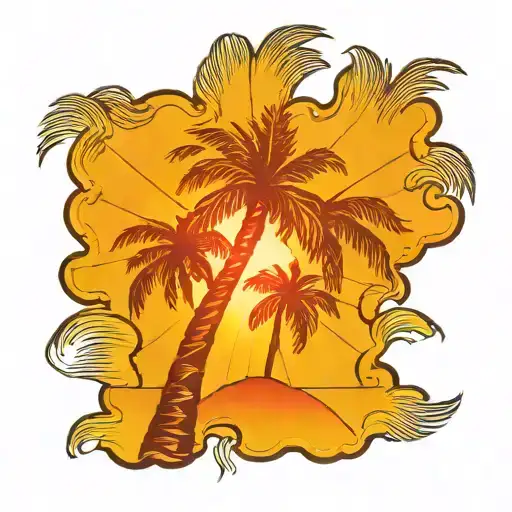 Austin Texas Palm Tree Sunrise