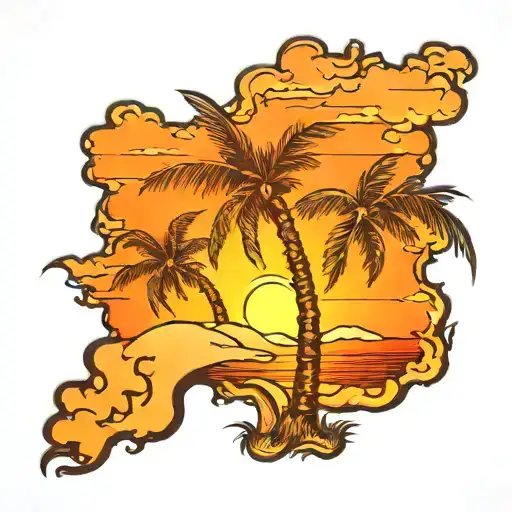 Austin Texas Palm Tree Sunrise