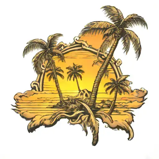 Austin Texas Palm Tree Sunrise