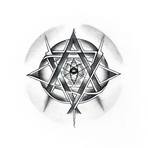 Pentagram In A Circle Like Stamp Burned On The Skin