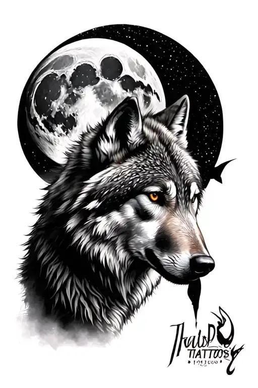 Wolf And Moon