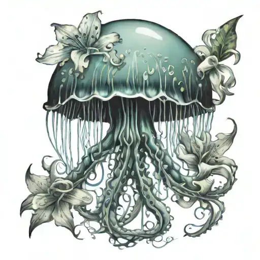 A Jellyfish With Lily Of The Valleys Incorporated Into Its Tentacles