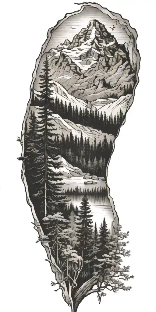 Forest And Mountains