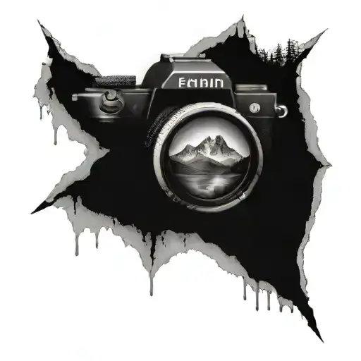 Camera Surrounded By A Mountain Lake