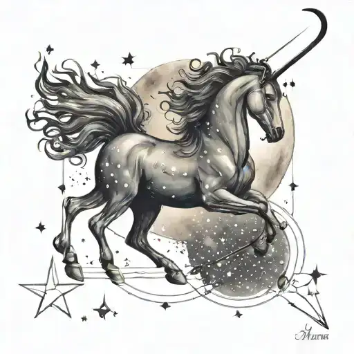 Starry Sky With Constellation Sagittarius Aries And Libra