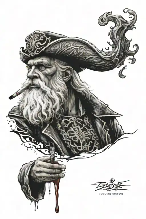 Blood Dripping Odin Smoking A Cigarette