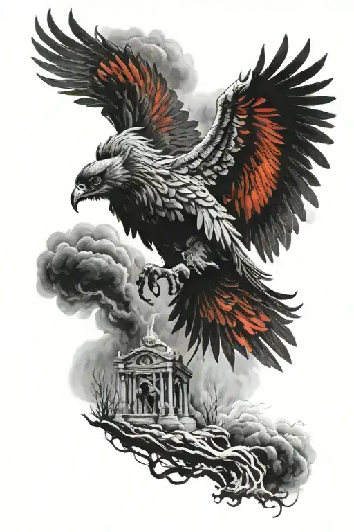 Phoenix Rises From The Ashes Cemetery Haze Black And Red