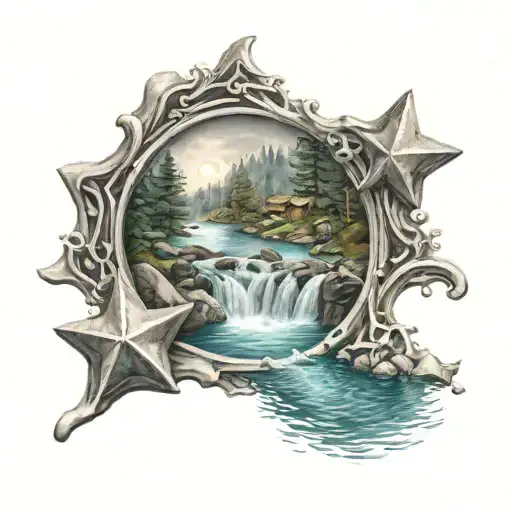 Water Brook And A Star Passing