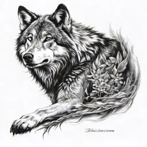 Black And White Wolf