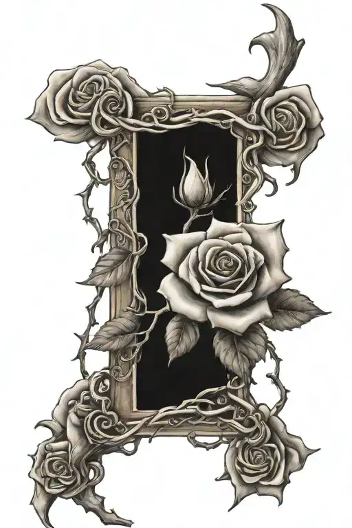 Rose Thorns Hold A Bible Verse Written