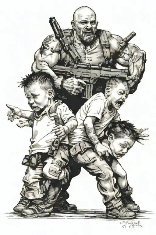 A Wounded Father Who Protects His Two Children
