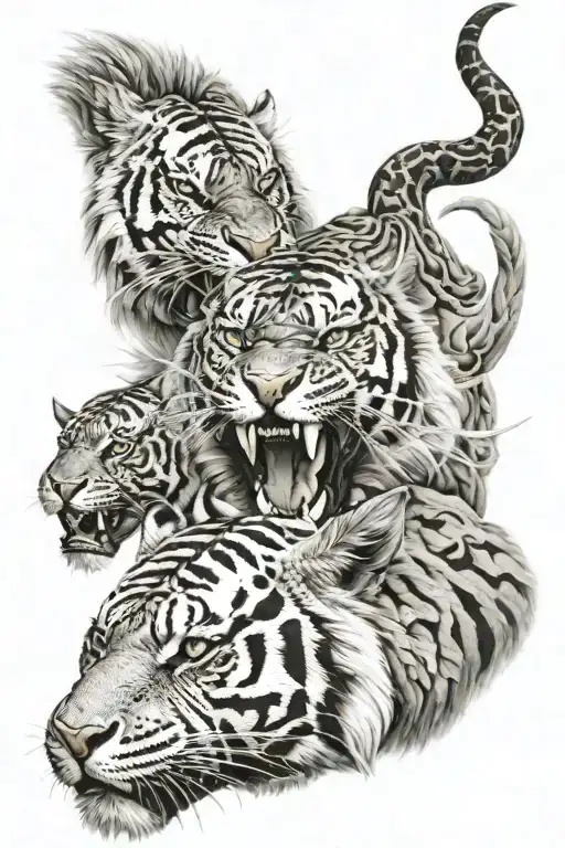 Dragon And Tiger Face