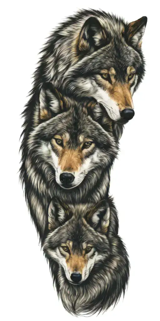 Wolf Mother And Cub Kissing Each Other