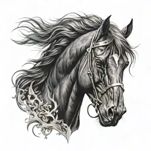 Warrior Black Horse Head