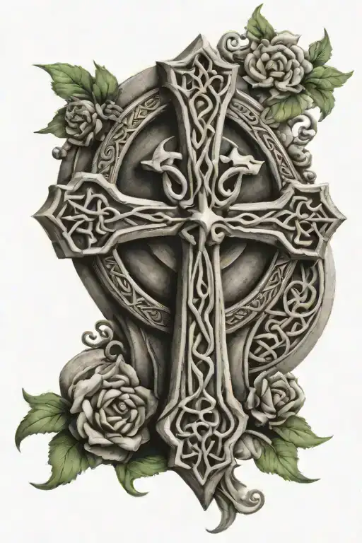 Celtic Cross With Trinity Inot