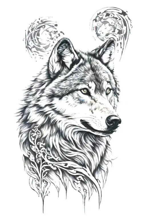 Wolf Head With Arm Sleeve