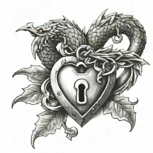 Name Quine And Drago With A Love Heart Shaped Lock