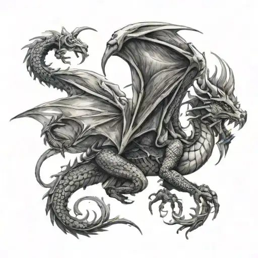 Medieval Dragon On Back