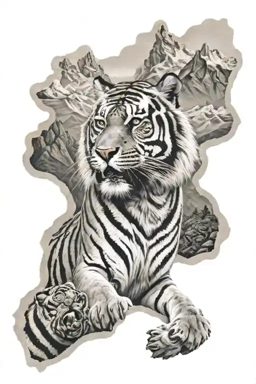 Tiger And Mountains Wind Travel