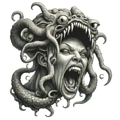 Medusa Baring Fangs
