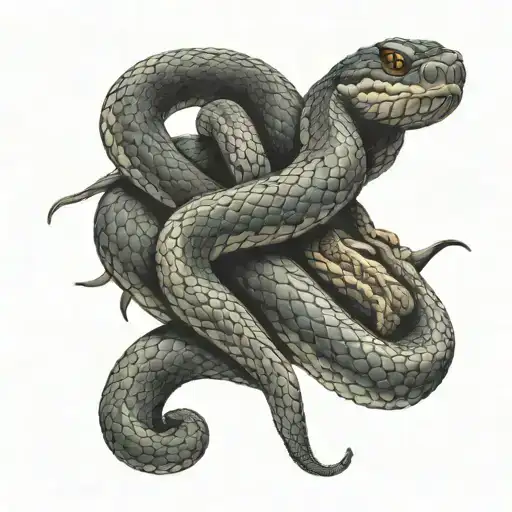 Snake Wrapped Around Leg