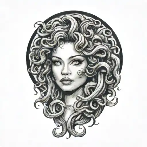 Sexy Medusa Smile Realistic Drawing