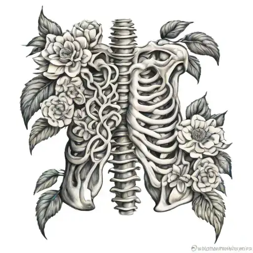 Rib Cage With Flowers