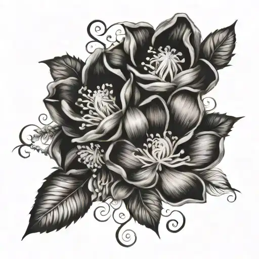 Flower With Kids Names Intertwined