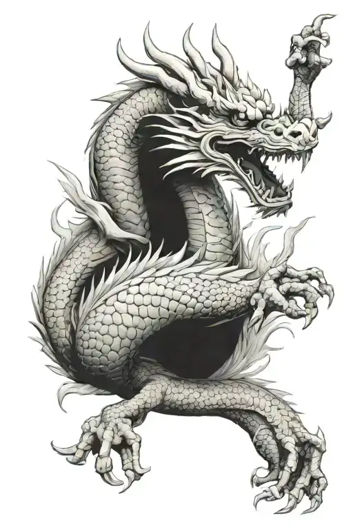 A Chinese Dragon Wrapped Around An Arm